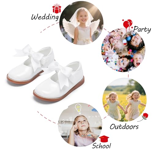 Image of PHIRAMIN Toddler Girl Mary Jane Dress Shoes-Little Girl School Uniform Shoes for Wedding Party