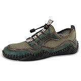 ★ MATERIAL ★ - Parte superior de sandalias de hombre suave, suave y duradera, que se usa para una larga duración, resistente al agua y no es fácil de rayar, suave y agradable para la piel, mantiene sus pies secos y frescos. Y el cuero suave y brillante de Estas sandalias deportivas hacen que los hombres se vistan más a la moda.