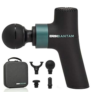 Ekrin Athletics Bantam Mini Massage Gun – Compact Deep Tissue Muscle Massager with Adjustable Speeds & 4 Attachments – Long Battery Life, Lightweight, Travel Friendly