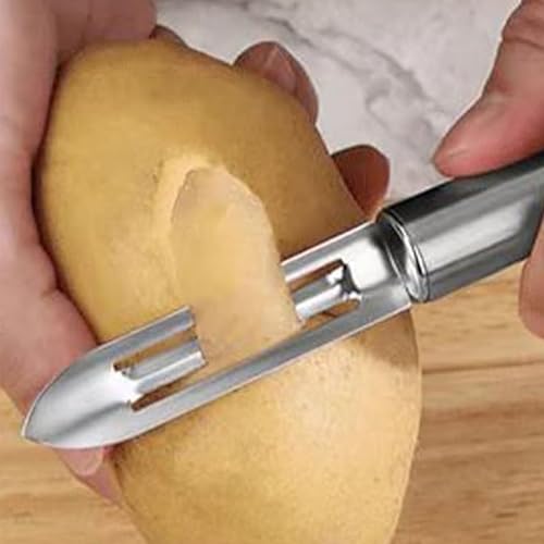 Potato Peeler Stainless Steel Vegetable Silver Julienne 7.5 Inches Straight Peeler Slicer for Kitchen Food Cutter - Image 6