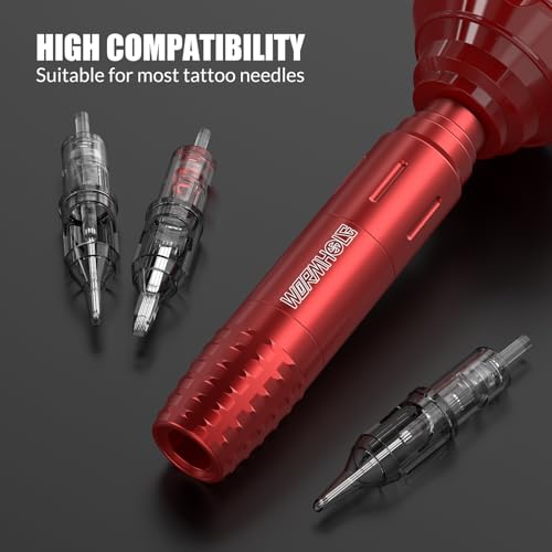 Image of Wormhole Tattoo Wireless Tattoo Machine Kit, Complete Tattoo Practice Gun Kit Tattoo Kit with 1,050mAh Battery, Cartridge Needles, Inks, Gloves, and Accessories for Beginners