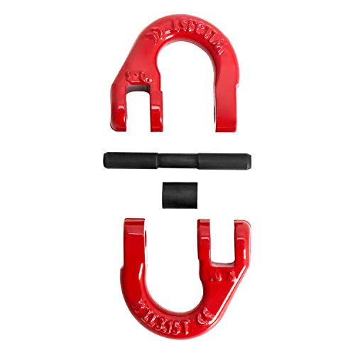 Qwork 4Pcs Red Painted G80 Alloy Steel Connecting Link, 3/8”, 7100 Lbs Working Load Limit #TOP2