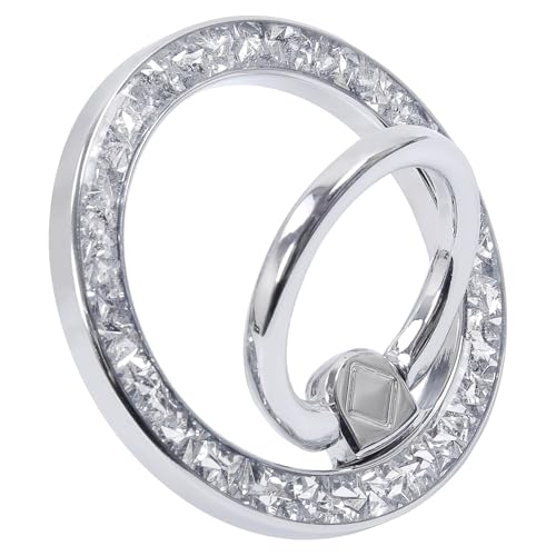 Magnetic Phone Ring for MagSafe Grip [Super Magnet] StylishTwinkle Design Ring Holder Stand magsafe pop Socket (Silver)