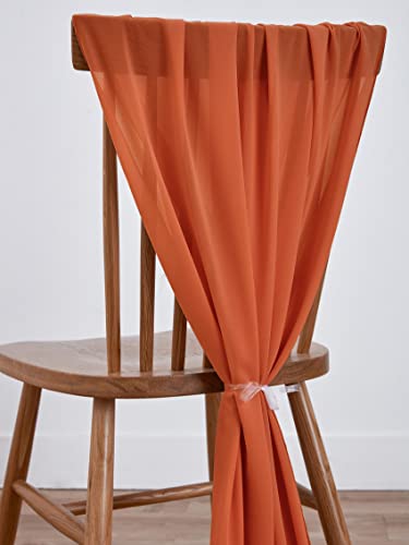 Beddeb 10 Pack Terracotta Table Runner, 10Ft Chiffon Table Runner For Wedding, Fall Table Runner 120 Inches Long, Rustic Sheer Terracotta Wedding Decor, Orange Table Runner For Party Decoration #TOP5