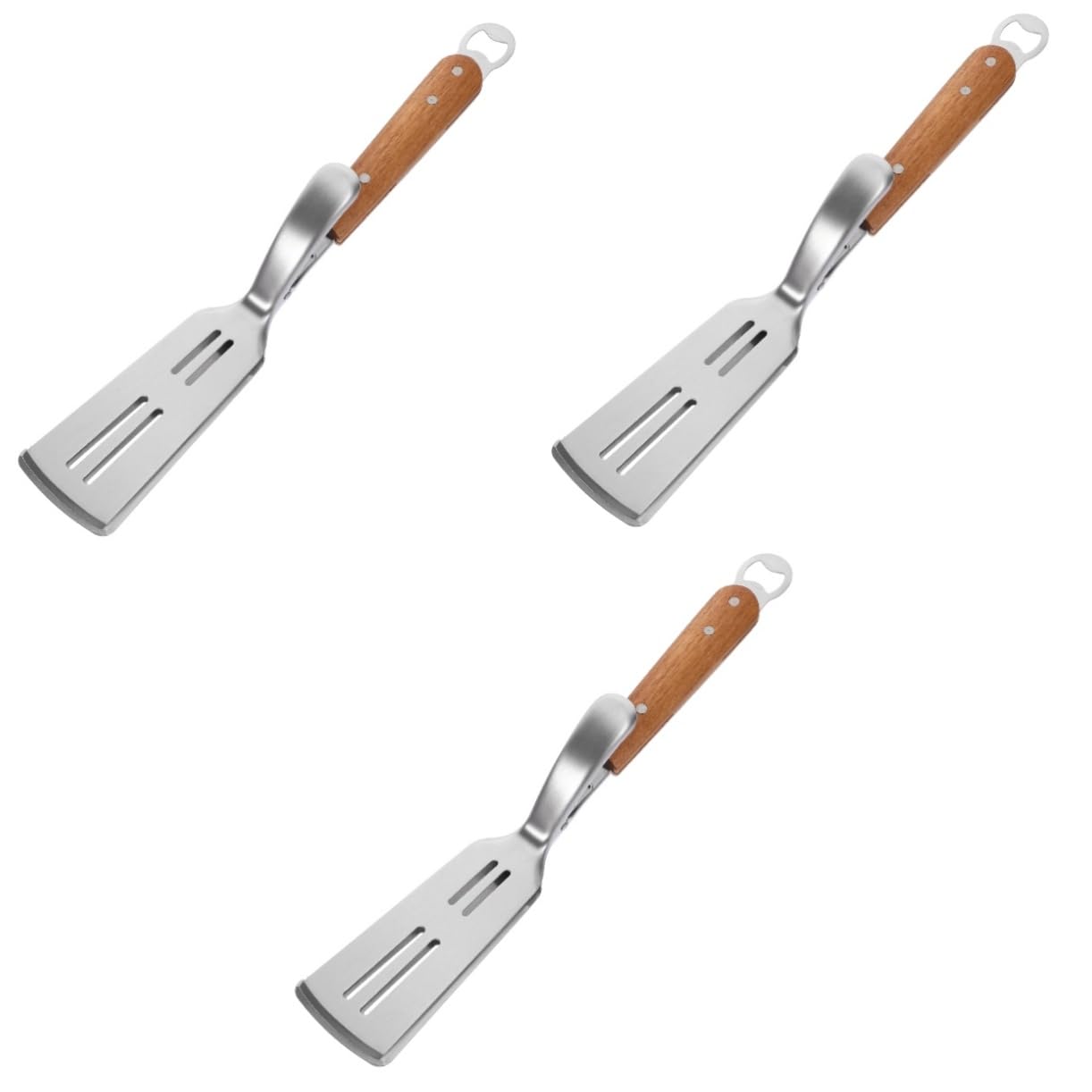 Ciieeo Lot De 3 Pinces À Aliments En Acier Inoxydable Avec Manche En Bois Pour Plats Et Assiettes Pour Aliments Chauds - Outil Anti-brûlure
