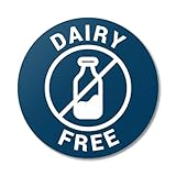 Dairy Free Food Labels Stickers (1.5 inch. Round - 300 Labels) Circle Dot Label for Grocery Stores, Restaurants or Food Packaging - Milk-Free Allergy Stickers