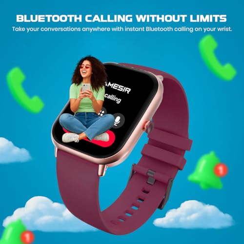 Image of GameSir H9 Smartwatch - Big Display | Bluetooth Calling | Heart Rate & SpO2 Monitor | 100+ Sports Modes | Long Battery | IP68 Waterproof | TFT Display | Design for Men & Women (Maroon)