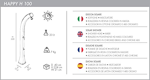 Doccia Solare Happy Verde Scuro Arkema Design H100/6016 - 6