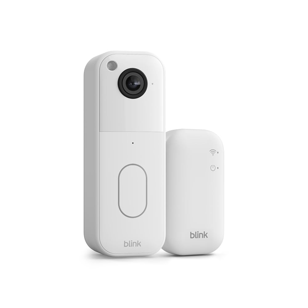 Blink Nuevo sistema de videotimbre Blink | Vídeo HD de cuerpo entero, autonomía de dos años, configuración sencilla, IP-65 | Compatible con Alexa | Módulo de sincronización básico incluido (blanco)