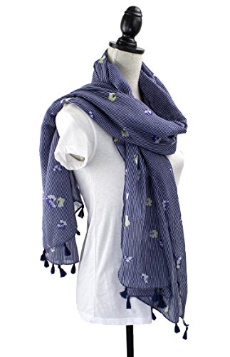 stylesilove Women Cozy Tassels Oblong Cotton Scarf Lightweight Shawls Wrap3