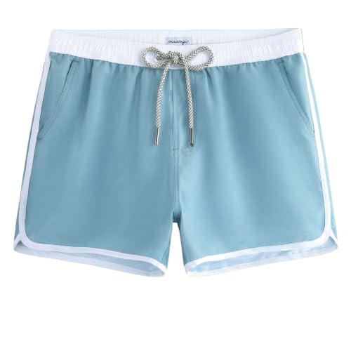 Image of maamgic Mens Boys Short 80s 90s Vintage Swim Trunks with Mesh Lining Quick Dry Swim Suits Board Shorts