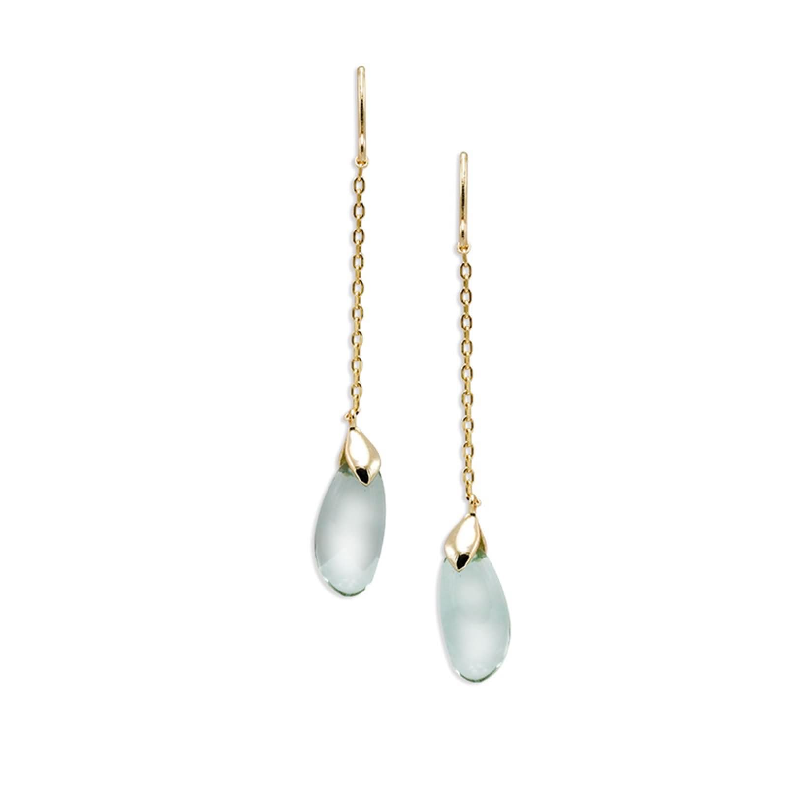 Pendientes de cuarzo de oro amarillo de 9 K/14 K/18 K