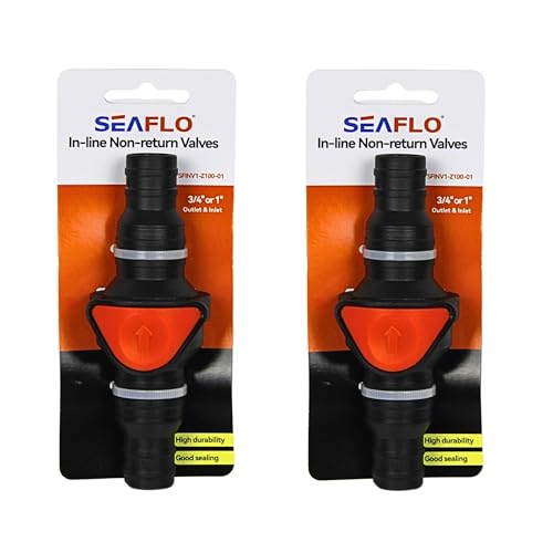Image of SEAFLO in-Line / 90 Quick Disconnect Non-Return Check Valve PA6+GF+POM Construction, Anti-Backflow Design, Versatile Applications (Choose Size and Style)