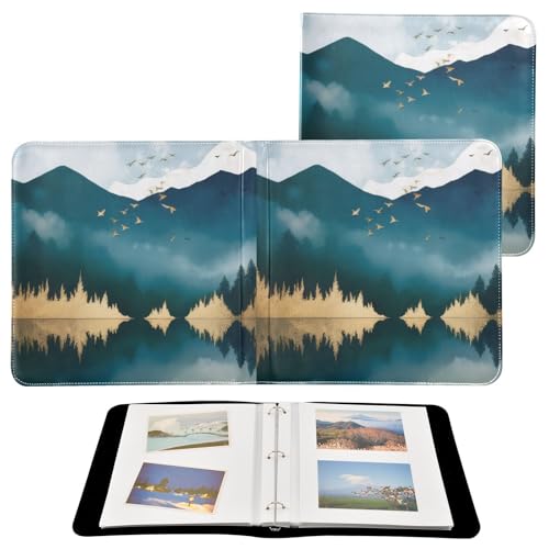 Álbum de fotos autoadhesivo DIY álbum de recortes Bosque dorado de montaña 3 anillos Photo Book 40 páginas 8x10 para memoria miniatura 2