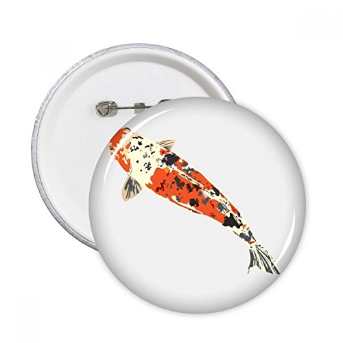 Poisson chinois badge bouton rond DIYthinker tradition de chance décoration vêtement x5 S