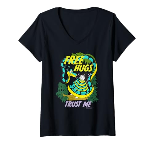 T-shirt col V Le Livre de la Jungle Disney pour femme avec motif Free Hugs