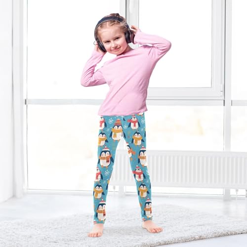 Christmas Penguin Kids Girl's Cotton Leggings Soft Full Length Activewear Sports4
