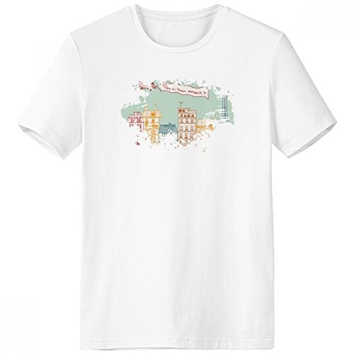 T-shirt blanc Paris France col rond en coton confort