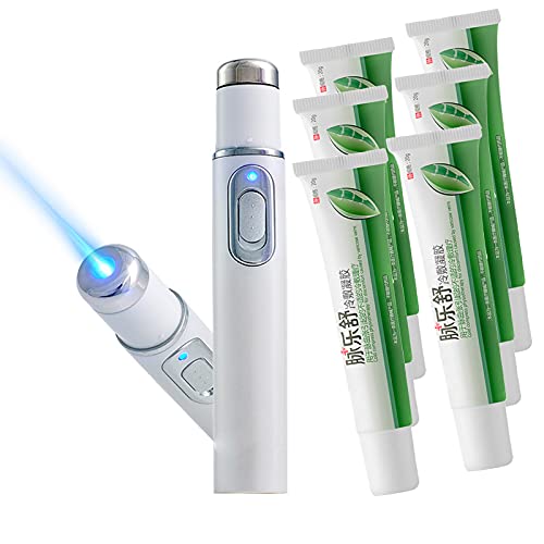 Venus Disorder Home Treatment Set for Veins, Portable Blue Liɠht Therapy Varicose Veins Pen, Relief Pain for Vasculitis Phlebitis Gel, Fast and Efficient (1 Pen+6 Gel)