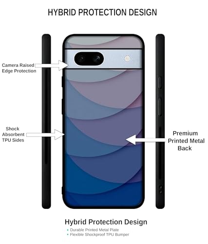 Image of Waves Pattern Print Design Premium 2D Printed Metal Back Case Cover for Google Pixel 7A 5G
