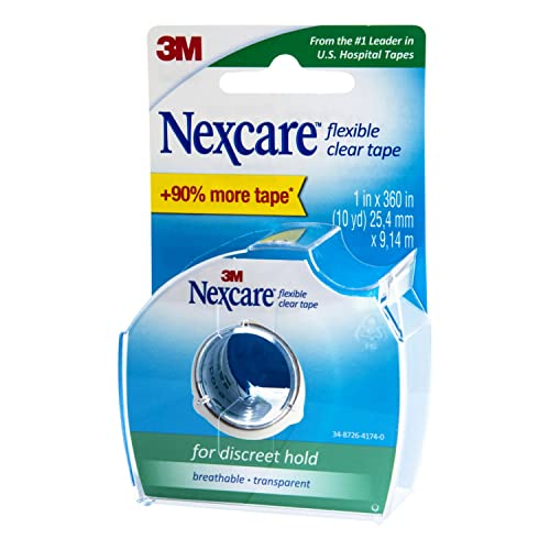 Nexcare Flexible Clear Tape, Waterproof Transparent Medical Tape, Secures Dressings And Catheter Tubing - 1 In X 10 Yds, 1 Roll Of Tape #TOP2