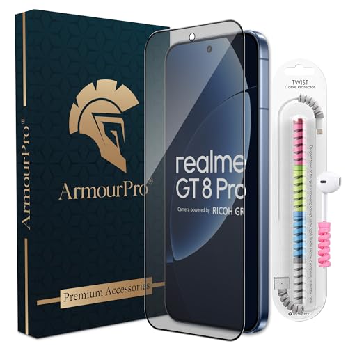Image of ArmourPro Anti Glare Matte Tempered Glass for Realme GT 8 Pro, Anti Fingerprint Screen Protector, 9H Scratch Resistant, Smooth Touch, Easy Installation Kit with Cable Protector