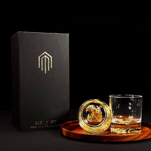 Image of Melbify Gold Eagle Whiskey Glass Gift Set | 6 pcs Set | 300 ml | Premium Packing | Gift Box | Gold-Bottomed | Imported | Luxurious | Ideal for Wedding Gifts, Anniversary, VIP and Corporate Gifts