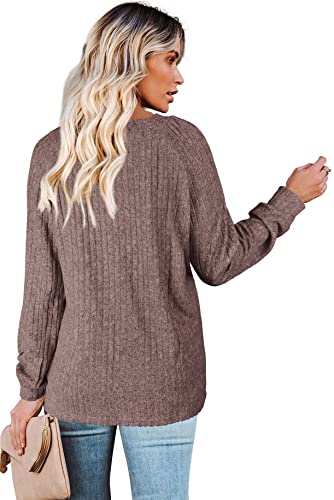 Wiholl Womens Sweaters Plus Size Long Sleeve Tops Loose Fit Fall Pink Xl thumb #2