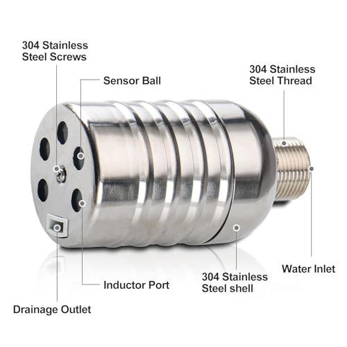 Válvula de flotador Baomain 1/2 en acero inoxidable 304 para control de agua 5