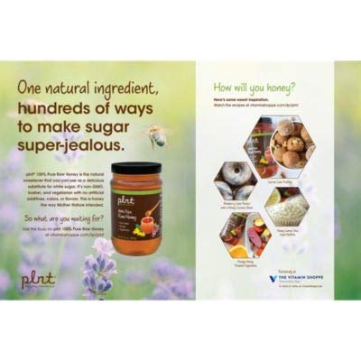 Plnt Raw Honey Natural Sweetener Used As A Substitute For White Sugar, Nongmo, Kosher, Vegetarian (24 Ounces) #TOP3