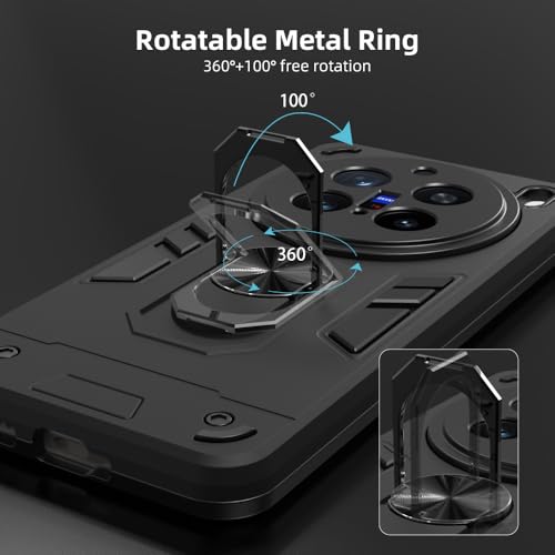 Image of NDCOM for Vivo X200 Pro Back Cover | Premium Protection for Vivo X 200 Pro Back Cover | Shockproof Ring Holder Case