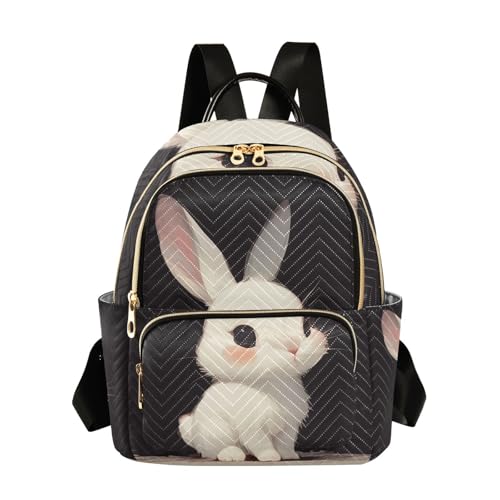 Sac à dos aquarelle lapin blanc aux finitions soignées pour femme