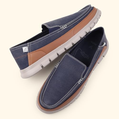 Image of YOHO Loafers for Men | Comfortable Slip on Shoes | Durable Denim Upper | Cushioned Lightweight Footwear | Lofos 101