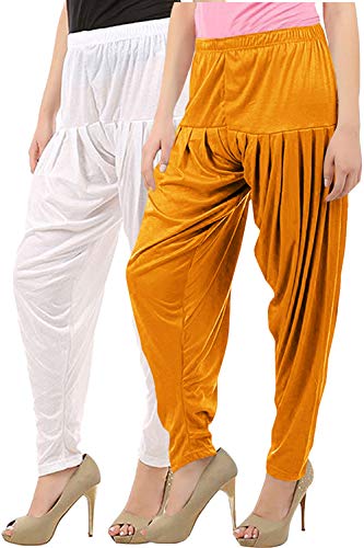 Image of Buy That Trendz Womens Patiala Pants Combo Pack of 2 Viscose Dhoti Patiyala Salwar Harem Bottoms Pants