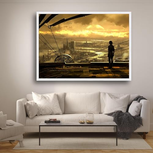 Tableau paysage urbain post-apocalyptique sur toile tendue de qualité - 3