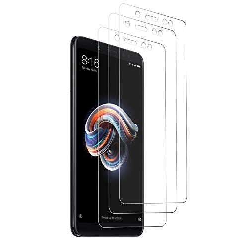 Amzuun Protector Pantalla Xiaomi Redmi Note 5 / Redmi Note 5 Pro Cristal Templado[3 Unidades] Vidrio Templado[2.5d Borde Redondo] [9H Dureza] [Alta Definicion]