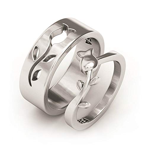 EVBEA Promise Rings for Her Wedding Bands Set for Women and Men Vintage Rose Thumb Rings for Him Her Couples