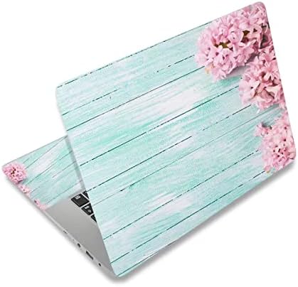 ARTSO 15.6 inch Laptop Notebook Skin Sticker Universal Soft Art Cover Decal Fits 12 13 13.3 14 15 15.4 15.6 inch Laptop Protector,Easy to Apply, Reusable, Wood Pink Flower