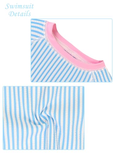Image of XFGIRLS Girls 2-Piece Swimsuit Long Sleeve Rash Guard Set Toddler 6M-8Y | UPF 50+ blocks 98% UV, Quick-dry, Easy on /off, Bright colors stand out, Machine wash, Breathable, Beach, swim, water park