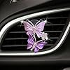 2Pcs Butterfly Car Air Vent Clip Car Fragrance Car Diffuser Air Freshener Rhinestone Car Bling Accessories (Purple) #1