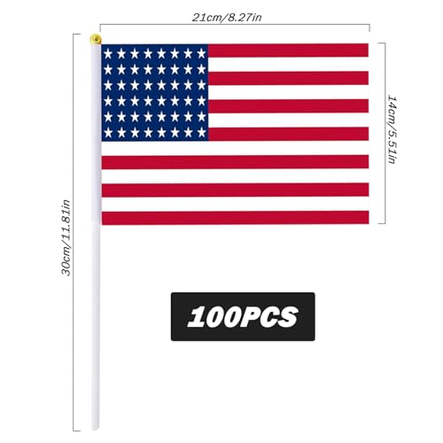 Drapeau américain à main avec impression double face nette pour décorations réussies - 4