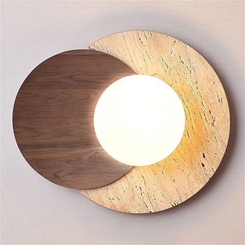 Aplique de Pared LED Moderno, Creativo, de Madera Maciza/Nogal, Decorativo, para dormitorios, Salas de Estar, pasillos, escaleras y Paredes traseras (Nogal)