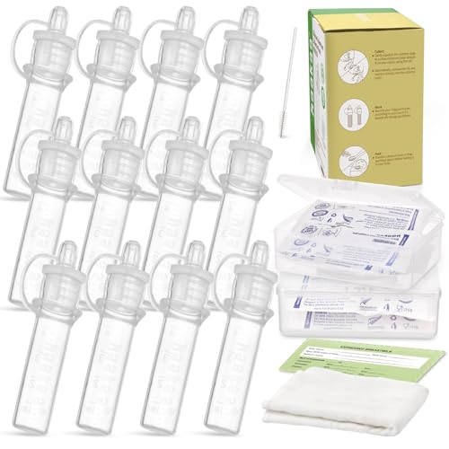 Image of haakaa Colostrum Collector Syringes Set Colostrum Harvesting Kit Include 2 Storage Cases and 2 Cotton Cloth Wipes to Collect Store and Feed Colostrum, 0.1oz/4ml,12pcs