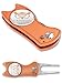 VISUALIZE Talon Premium All-Metal Switchblade-Style Divot Repair Tool - Add to Your Favorite Golf Accessories - Premium Divot Repair Tool with Silicone Owl Ball Marker - 3-in-1 Multi Tool (Orange)