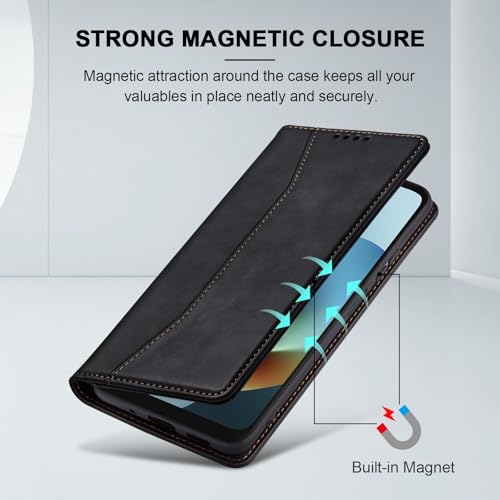 Image of Jasonyu Flip Wallet Case for Moto G Play /G 5G (2026),Black