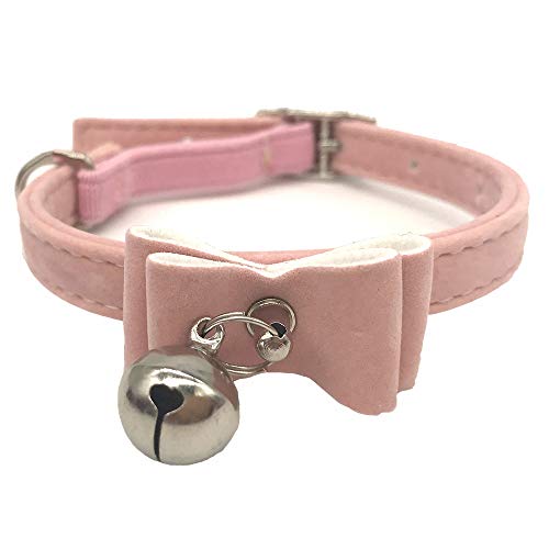 Pet Dog Collar Bowknot Dog Collars Cat Collar Adjustable Collar Pink 1pcs Practical