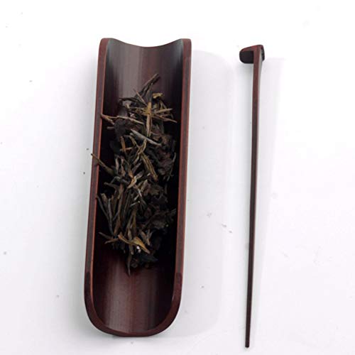 YARNOW Conjunto de 2 peças de chá de bambu com acabamento de tinta de folhas soltas para chá e chá d