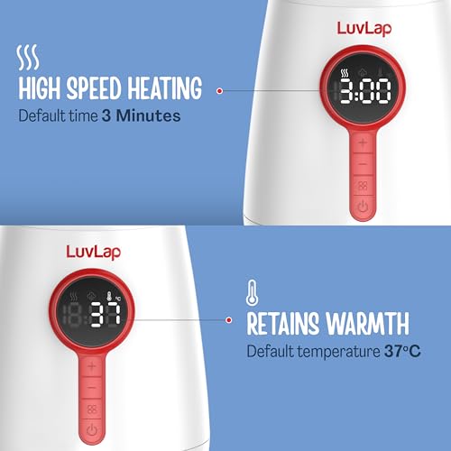 Image of LuvLap Glory Electric Bottle Warmer for Breastmilk and Formula - Electric Fast Milk Bottle Heater, Baby Food Warmer with Timer and Auto Shut Off