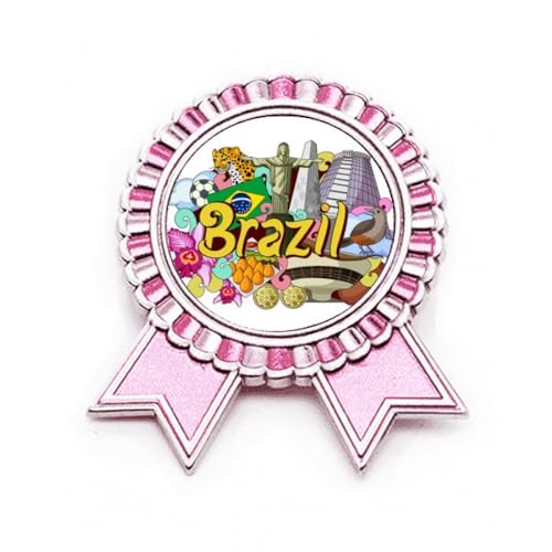 Broche Oscar de football Brésil graffiti rose métal taille M pour veste