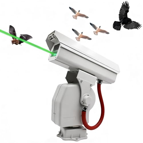 HNBYLMM Bird Repellent Laser Devices, Automatic Bird Scarer with 360° Rotary, APP Remote Control, IP66 Waterproof, Quiet User-Friendly, for Substations, Airports, Orchards, Farmland B